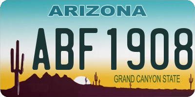 AZ license plate ABF1908