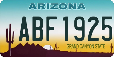 AZ license plate ABF1925