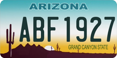 AZ license plate ABF1927