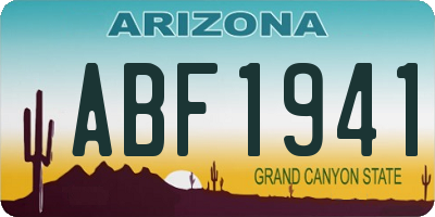 AZ license plate ABF1941