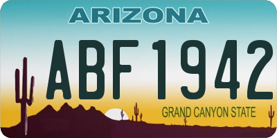 AZ license plate ABF1942