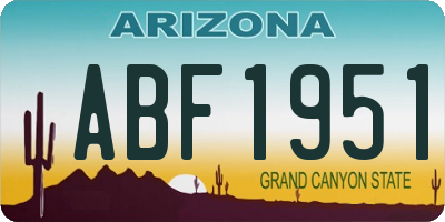 AZ license plate ABF1951
