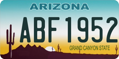 AZ license plate ABF1952