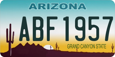 AZ license plate ABF1957
