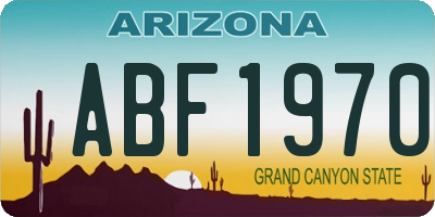 AZ license plate ABF1970