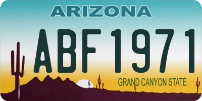 AZ license plate ABF1971