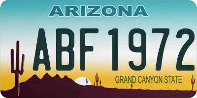 AZ license plate ABF1972