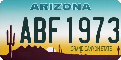 AZ license plate ABF1973