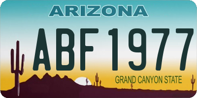 AZ license plate ABF1977
