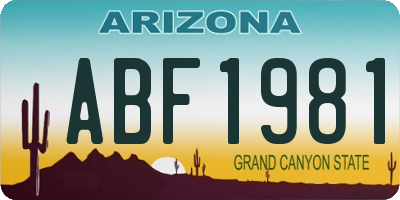 AZ license plate ABF1981