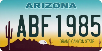 AZ license plate ABF1985