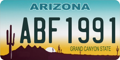 AZ license plate ABF1991