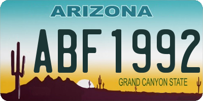 AZ license plate ABF1992