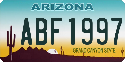 AZ license plate ABF1997