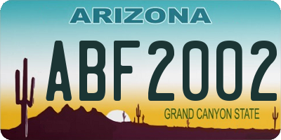 AZ license plate ABF2002