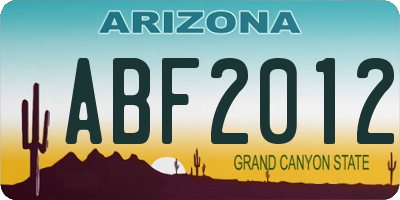 AZ license plate ABF2012