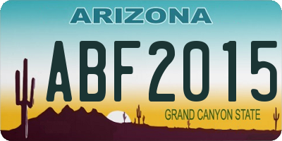 AZ license plate ABF2015