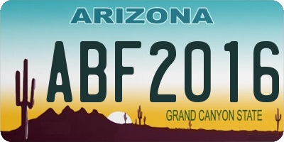 AZ license plate ABF2016