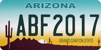AZ license plate ABF2017