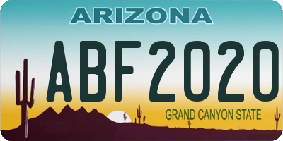 AZ license plate ABF2020