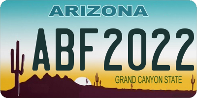 AZ license plate ABF2022