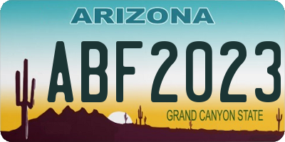 AZ license plate ABF2023