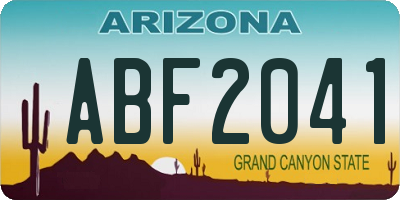 AZ license plate ABF2041