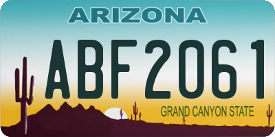 AZ license plate ABF2061