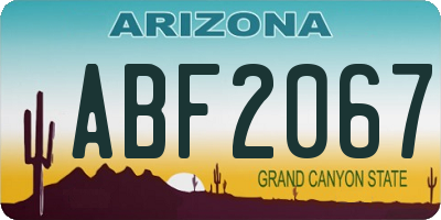 AZ license plate ABF2067