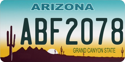 AZ license plate ABF2078