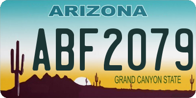AZ license plate ABF2079