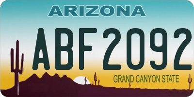 AZ license plate ABF2092