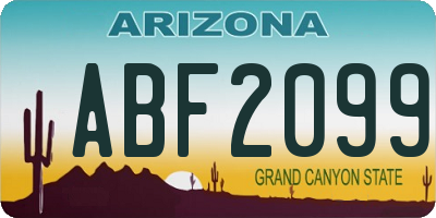AZ license plate ABF2099