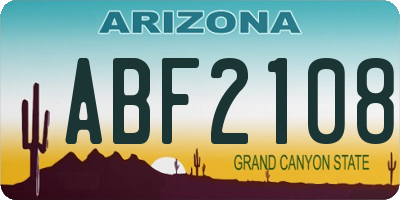 AZ license plate ABF2108