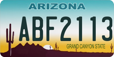 AZ license plate ABF2113