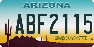 AZ license plate ABF2115