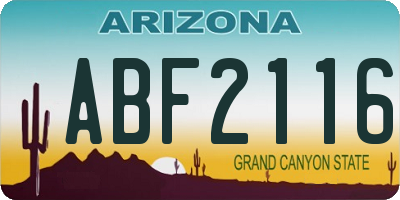 AZ license plate ABF2116
