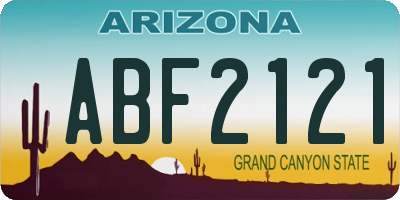 AZ license plate ABF2121