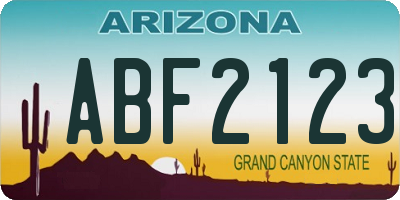 AZ license plate ABF2123
