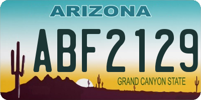 AZ license plate ABF2129