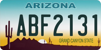 AZ license plate ABF2131