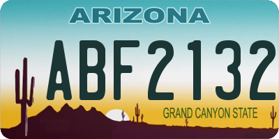 AZ license plate ABF2132