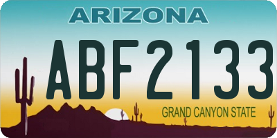 AZ license plate ABF2133