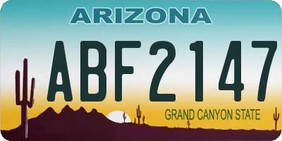 AZ license plate ABF2147