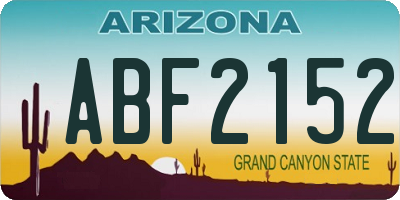 AZ license plate ABF2152