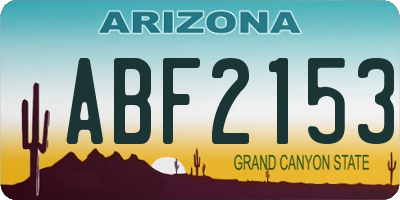 AZ license plate ABF2153