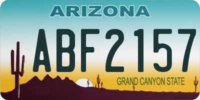AZ license plate ABF2157