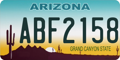 AZ license plate ABF2158
