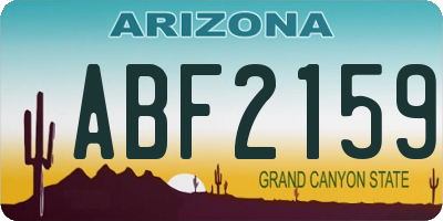 AZ license plate ABF2159