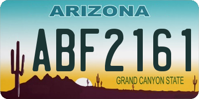 AZ license plate ABF2161